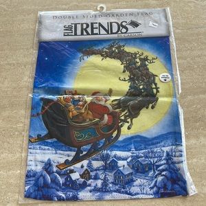 Christmas flag Double Sided Santa with Gifts in Sleigh Flag Winter Wonderland